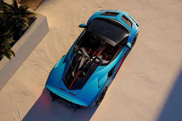 Lamborghini Fenomeno Roadster in Blu Cepheus and Rosso Mars triple-tone finish