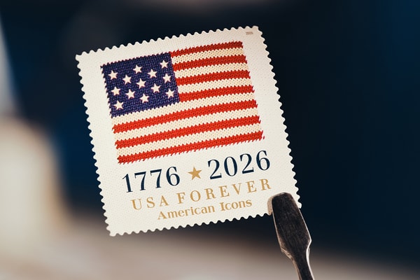 Special Delivery: Ralph Lauren Curates Historic USPS Stamp Collection for America's 250th Anniversary exclusive apparel capsule American Flag Sweater, a classic Polo Shirt, and a tailored Ball Cap united states accessories