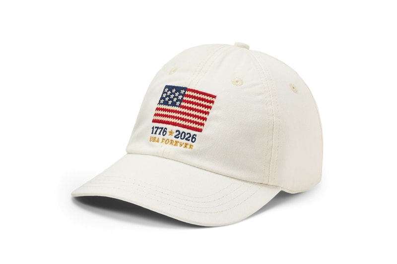 Special Delivery: Ralph Lauren Curates Historic USPS Stamp Collection for America's 250th Anniversary exclusive apparel capsule American Flag Sweater, a classic Polo Shirt, and a tailored Ball Cap united states accessories