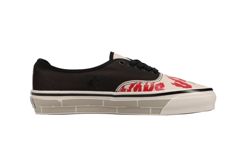 Vans x SOON.EASY LX Authentic 44 in Taupe Mist and Faded Black colorway, showing side profile and design details - detail view 2