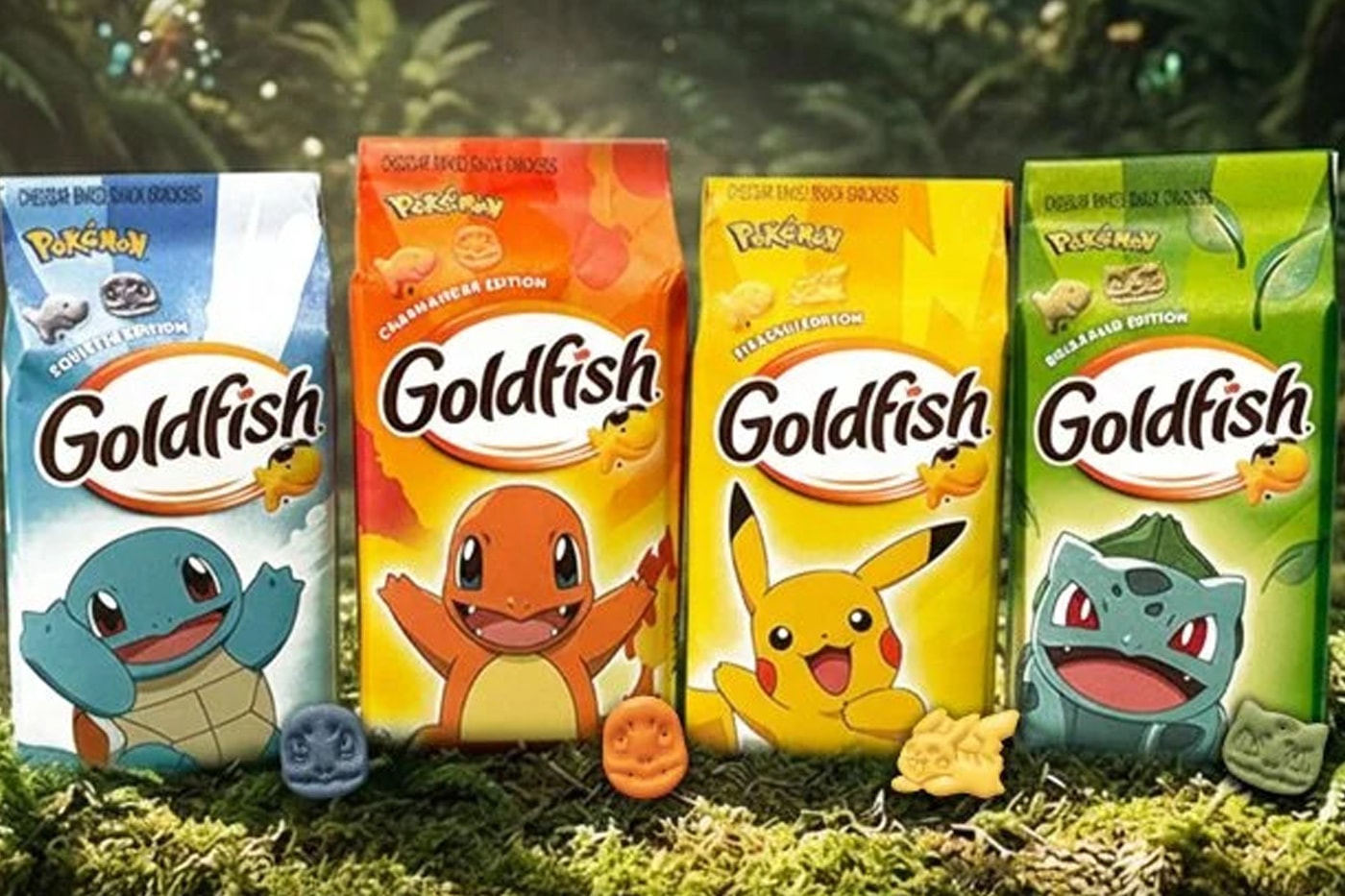 Goldfish Drops Limited-Edition Pokémon Crackers for 30th Anniversary Pikachu, Squirtle, Charmander, and Bulbasaur
