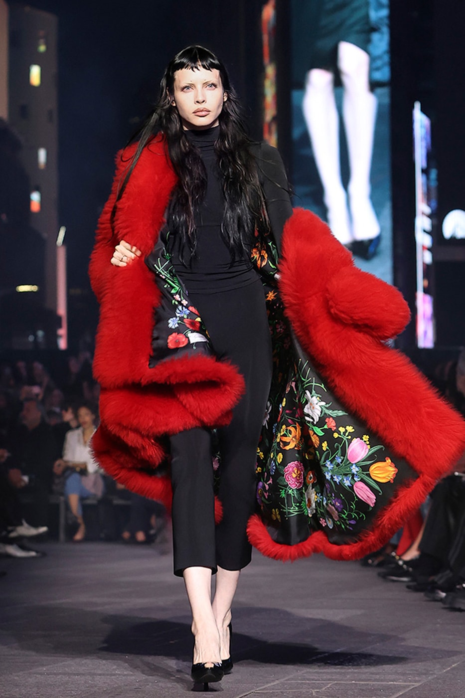 Demna Takes Over Times Square With the Debut of "GucciCore" for Cruise 2027 mariah carey shawn mendes tom brady kim kardashian paris hilton