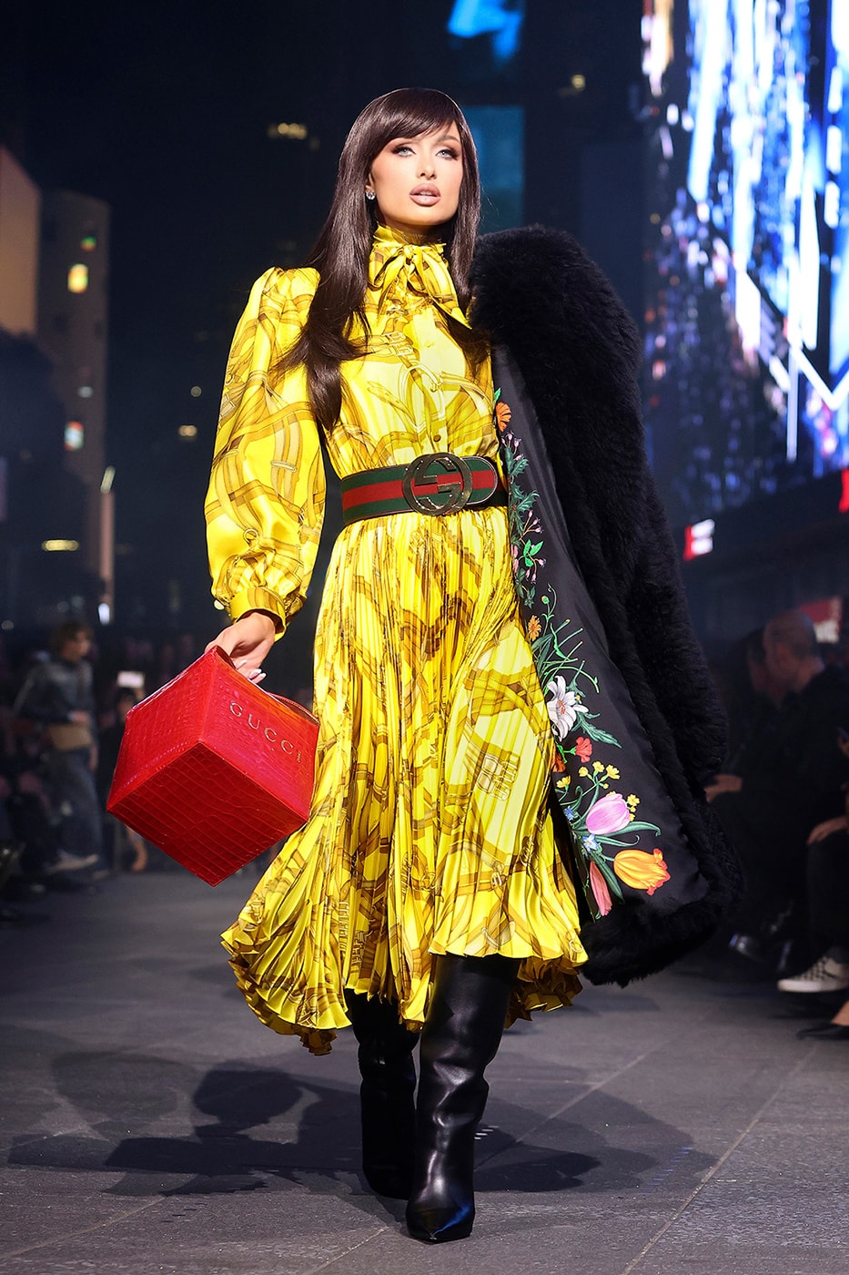 Demna Takes Over Times Square With the Debut of "GucciCore" for Cruise 2027 mariah carey shawn mendes tom brady kim kardashian paris hilton
