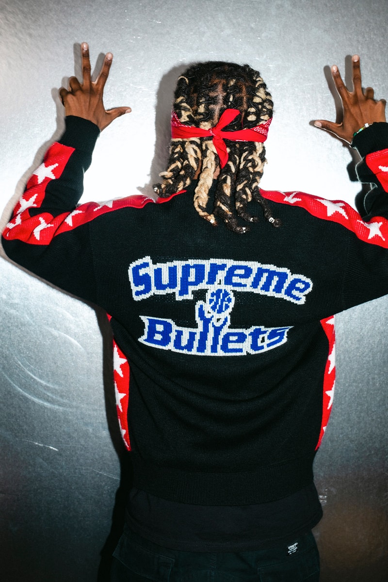 Mitchell & Ness x Supreme Spring 2026 Collaboration mlb nba Atlanta Braves, Houston Astros, Denver Nuggets and Washington Bullets Hooded Satin Varsity Jacket, Wool Varsity Jacket, Sweater, Basketball Jersey, Hooded Sweatshirt, Jean, Sweatpant, Denim Short, Basketball Short, New Era and Headband