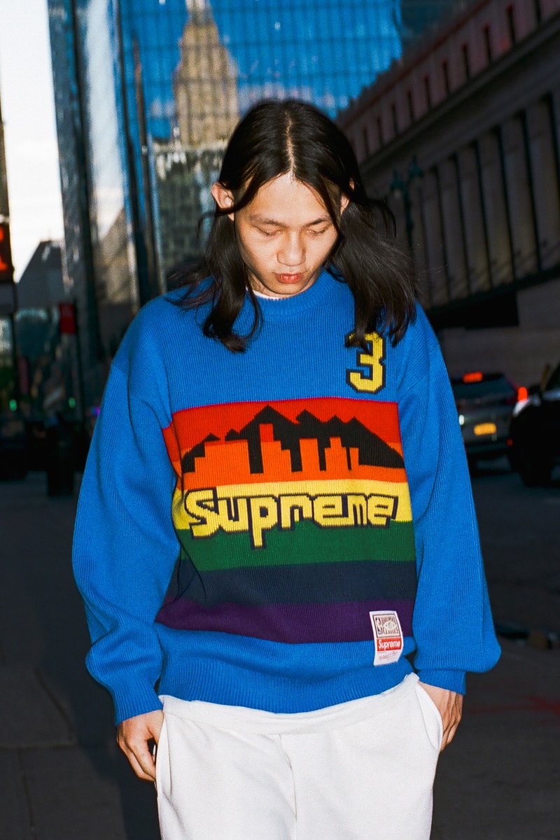 Mitchell & Ness x Supreme Spring 2026 Collaboration mlb nba Atlanta Braves, Houston Astros, Denver Nuggets and Washington Bullets Hooded Satin Varsity Jacket, Wool Varsity Jacket, Sweater, Basketball Jersey, Hooded Sweatshirt, Jean, Sweatpant, Denim Short, Basketball Short, New Era and Headband