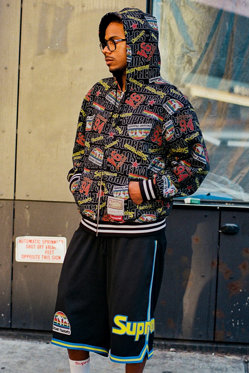 Mitchell & Ness x Supreme Spring 2026 Collaboration mlb nba Atlanta Braves, Houston Astros, Denver Nuggets and Washington Bullets Hooded Satin Varsity Jacket, Wool Varsity Jacket, Sweater, Basketball Jersey, Hooded Sweatshirt, Jean, Sweatpant, Denim Short, Basketball Short, New Era and Headband