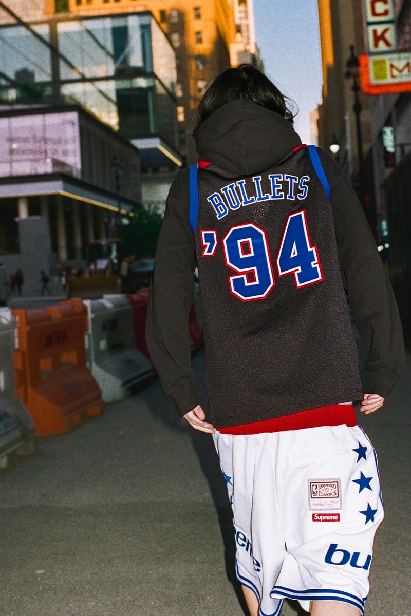 Mitchell & Ness x Supreme Spring 2026 Collaboration mlb nba Atlanta Braves, Houston Astros, Denver Nuggets and Washington Bullets Hooded Satin Varsity Jacket, Wool Varsity Jacket, Sweater, Basketball Jersey, Hooded Sweatshirt, Jean, Sweatpant, Denim Short, Basketball Short, New Era and Headband