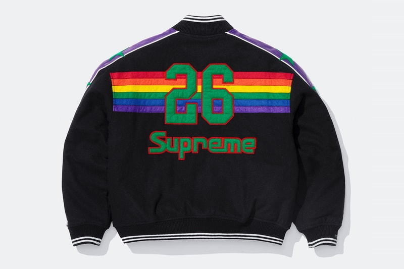 Mitchell & Ness x Supreme Spring 2026 Collaboration mlb nba Atlanta Braves, Houston Astros, Denver Nuggets and Washington Bullets Hooded Satin Varsity Jacket, Wool Varsity Jacket, Sweater, Basketball Jersey, Hooded Sweatshirt, Jean, Sweatpant, Denim Short, Basketball Short, New Era and Headband
