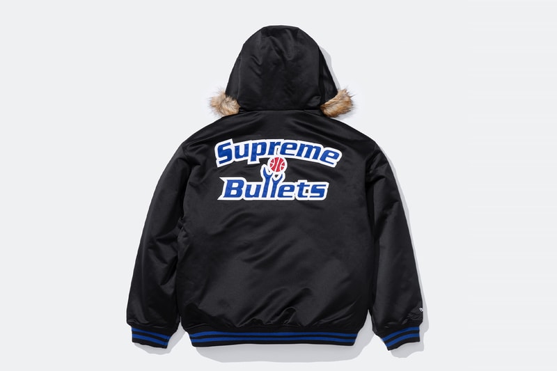 Mitchell & Ness x Supreme Spring 2026 Collaboration mlb nba Atlanta Braves, Houston Astros, Denver Nuggets and Washington Bullets Hooded Satin Varsity Jacket, Wool Varsity Jacket, Sweater, Basketball Jersey, Hooded Sweatshirt, Jean, Sweatpant, Denim Short, Basketball Short, New Era and Headband