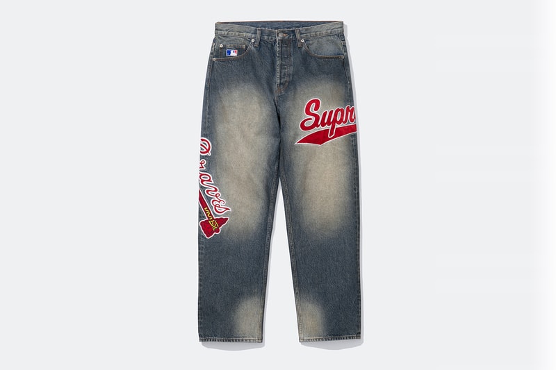 Mitchell & Ness x Supreme Spring 2026 Collaboration mlb nba Atlanta Braves, Houston Astros, Denver Nuggets and Washington Bullets Hooded Satin Varsity Jacket, Wool Varsity Jacket, Sweater, Basketball Jersey, Hooded Sweatshirt, Jean, Sweatpant, Denim Short, Basketball Short, New Era and Headband