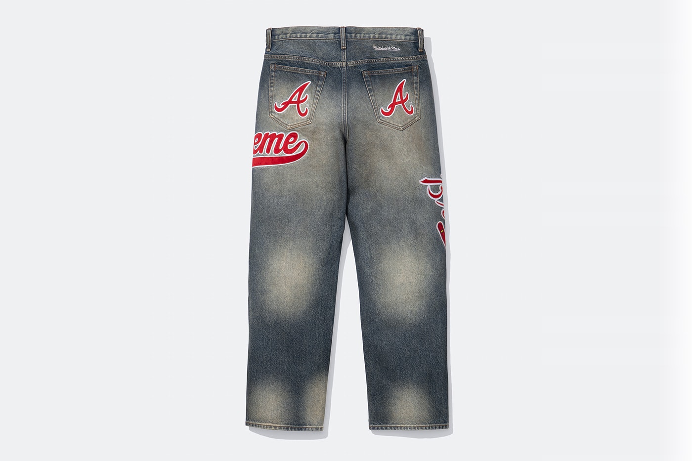 Mitchell & Ness x Supreme Spring 2026 Collaboration mlb nba Atlanta Braves, Houston Astros, Denver Nuggets and Washington Bullets Hooded Satin Varsity Jacket, Wool Varsity Jacket, Sweater, Basketball Jersey, Hooded Sweatshirt, Jean, Sweatpant, Denim Short, Basketball Short, New Era and Headband