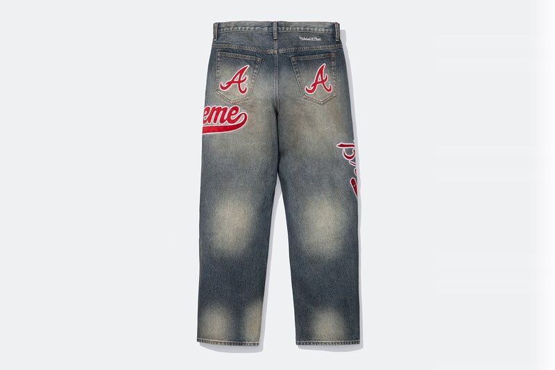 Mitchell & Ness x Supreme Spring 2026 Collaboration mlb nba Atlanta Braves, Houston Astros, Denver Nuggets and Washington Bullets Hooded Satin Varsity Jacket, Wool Varsity Jacket, Sweater, Basketball Jersey, Hooded Sweatshirt, Jean, Sweatpant, Denim Short, Basketball Short, New Era and Headband