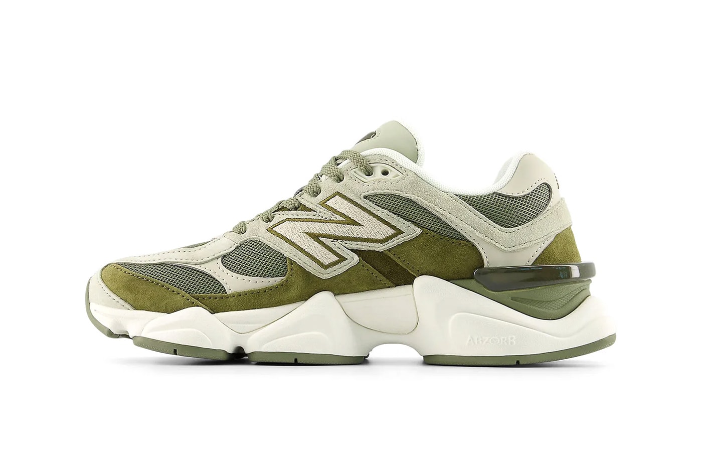 New Balance 9060 "Dark Olivine" Release Info U90604A9 Olivine/Dark Olivine/White