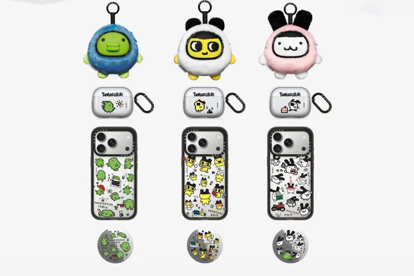 CASETiFY and Tamagotchi Team up for a Retro SS26 Accessories Collection collaboration carry on suitcase phone accessories 
