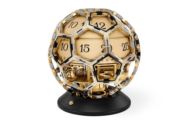 Louis Vuitton Unity Time Object clock with skeletonized movement and diamond time display for UNICEF charity auction