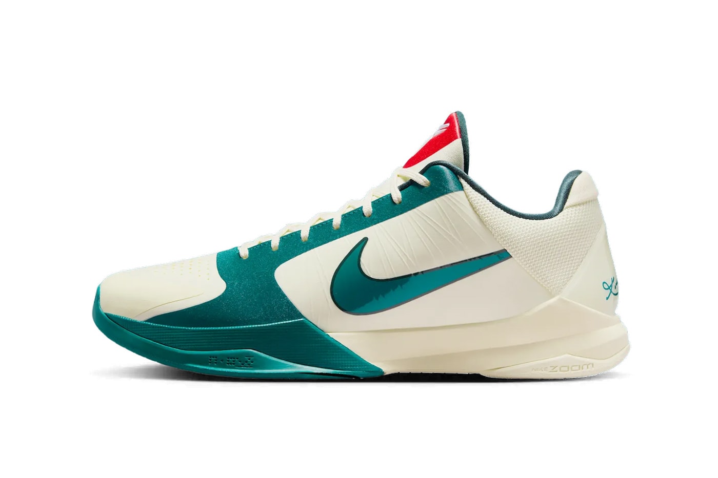 Caitlin Clark x Nike Kobe 5 Protro "Scrabble" Coconut Milk/Midnight Spruce-University Red-Bright Spruce IZ1852-100