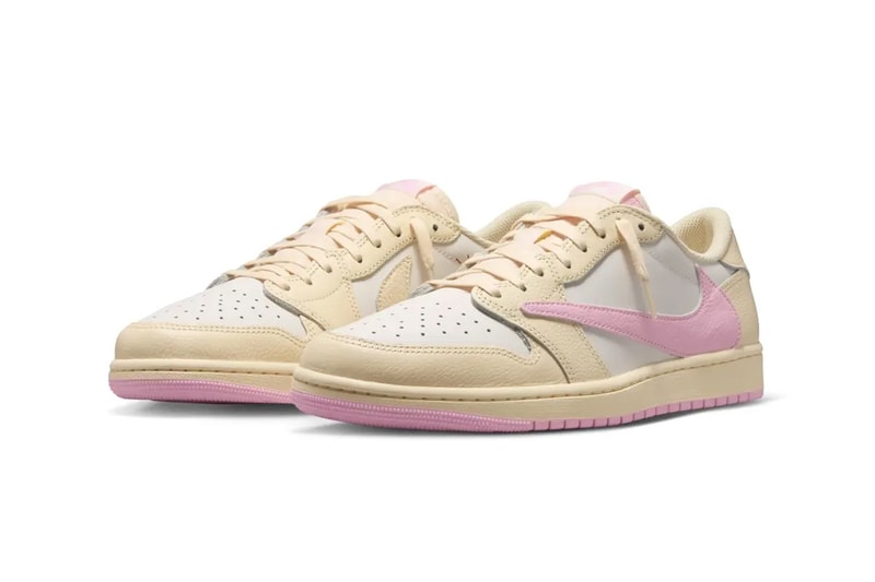 Travis Scott x Air Jordan 1 Low OG SP "Sail/Shy Pink" Pack Drops This Month IQ7604-100, IQ7604-101 Muslin/Sail/University Red/Shy Pink, Sail/Tropical Pink/Shy Pink/Muslin