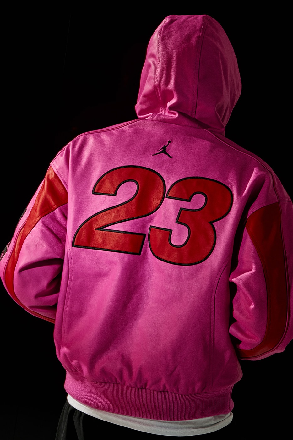Jordan Brand x Supreme Spring 2026 Collaboration hooded leather jacket track pants zip up hooded sweatshirt basketball short jersey track jacket