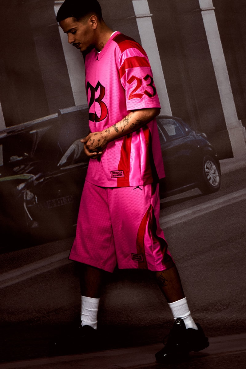 Jordan Brand x Supreme Spring 2026 Collaboration hooded leather jacket track pants zip up hooded sweatshirt basketball short jersey track jacket