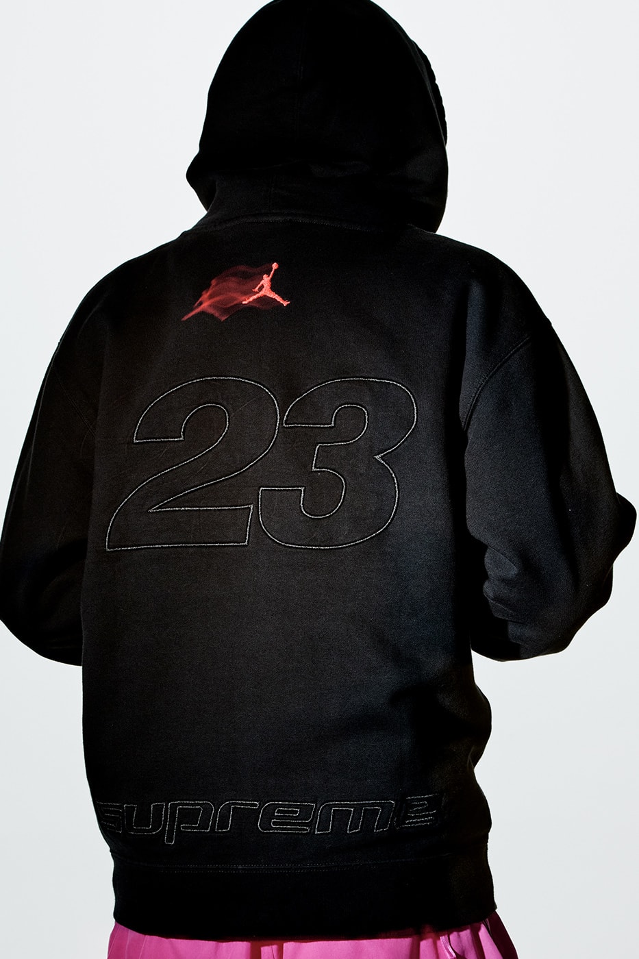 Jordan Brand x Supreme Spring 2026 Collaboration hooded leather jacket track pants zip up hooded sweatshirt basketball short jersey track jacket
