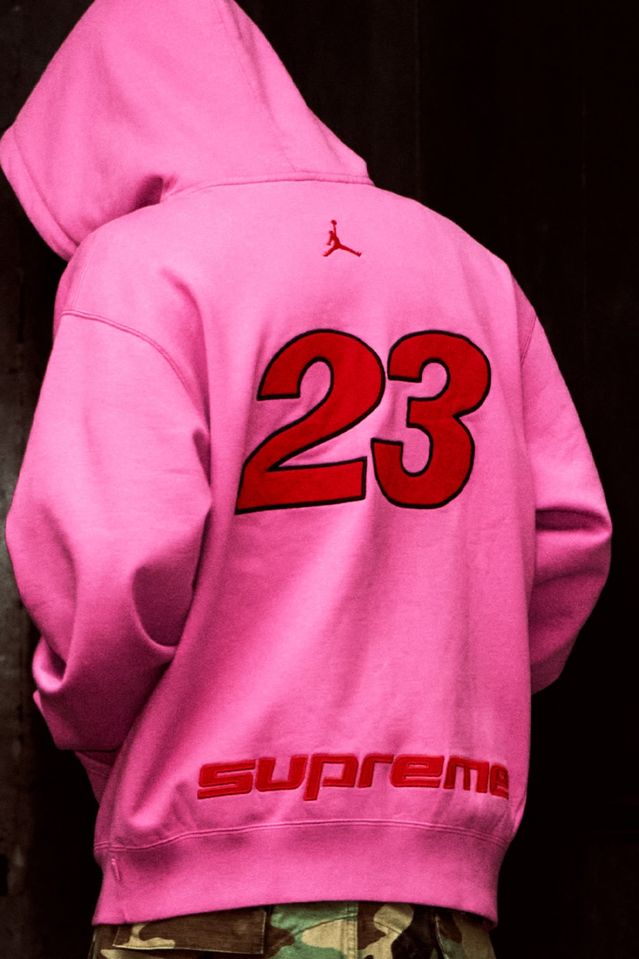 Jordan Brand x Supreme Spring 2026 Collaboration hooded leather jacket track pants zip up hooded sweatshirt basketball short jersey track jacket