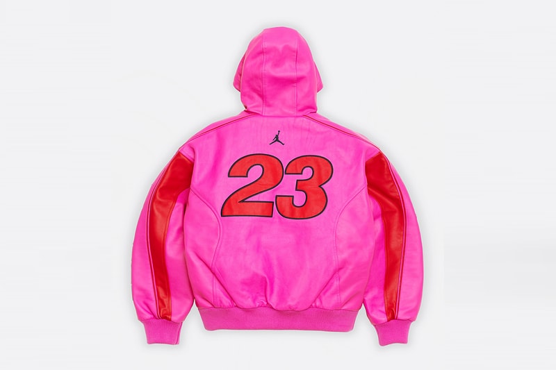 Jordan Brand x Supreme Spring 2026 Collaboration hooded leather jacket track pants zip up hooded sweatshirt basketball short jersey track jacket