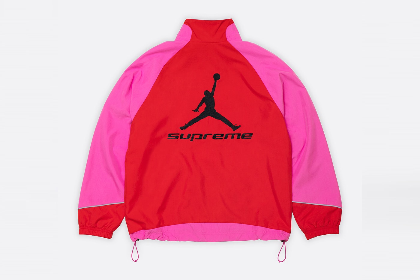 Jordan Brand x Supreme Spring 2026 Collaboration hooded leather jacket track pants zip up hooded sweatshirt basketball short jersey track jacket