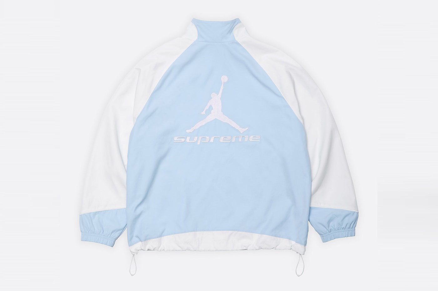 Jordan Brand x Supreme Spring 2026 Collaboration hooded leather jacket track pants zip up hooded sweatshirt basketball short jersey track jacket