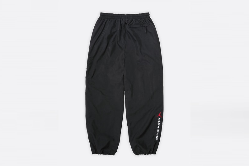 Jordan Brand x Supreme Spring 2026 Collaboration hooded leather jacket track pants zip up hooded sweatshirt basketball short jersey track jacket