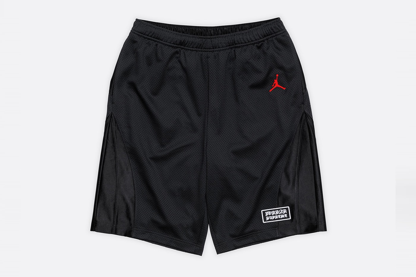 Jordan Brand x Supreme Spring 2026 Collaboration hooded leather jacket track pants zip up hooded sweatshirt basketball short jersey track jacket