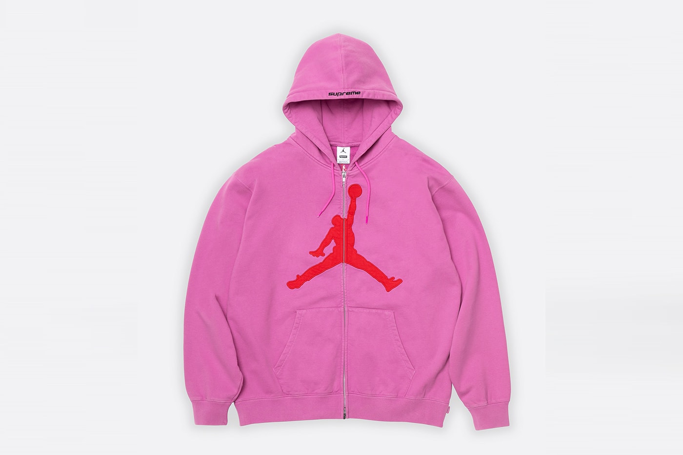 Jordan Brand x Supreme Spring 2026 Collaboration hooded leather jacket track pants zip up hooded sweatshirt basketball short jersey track jacket