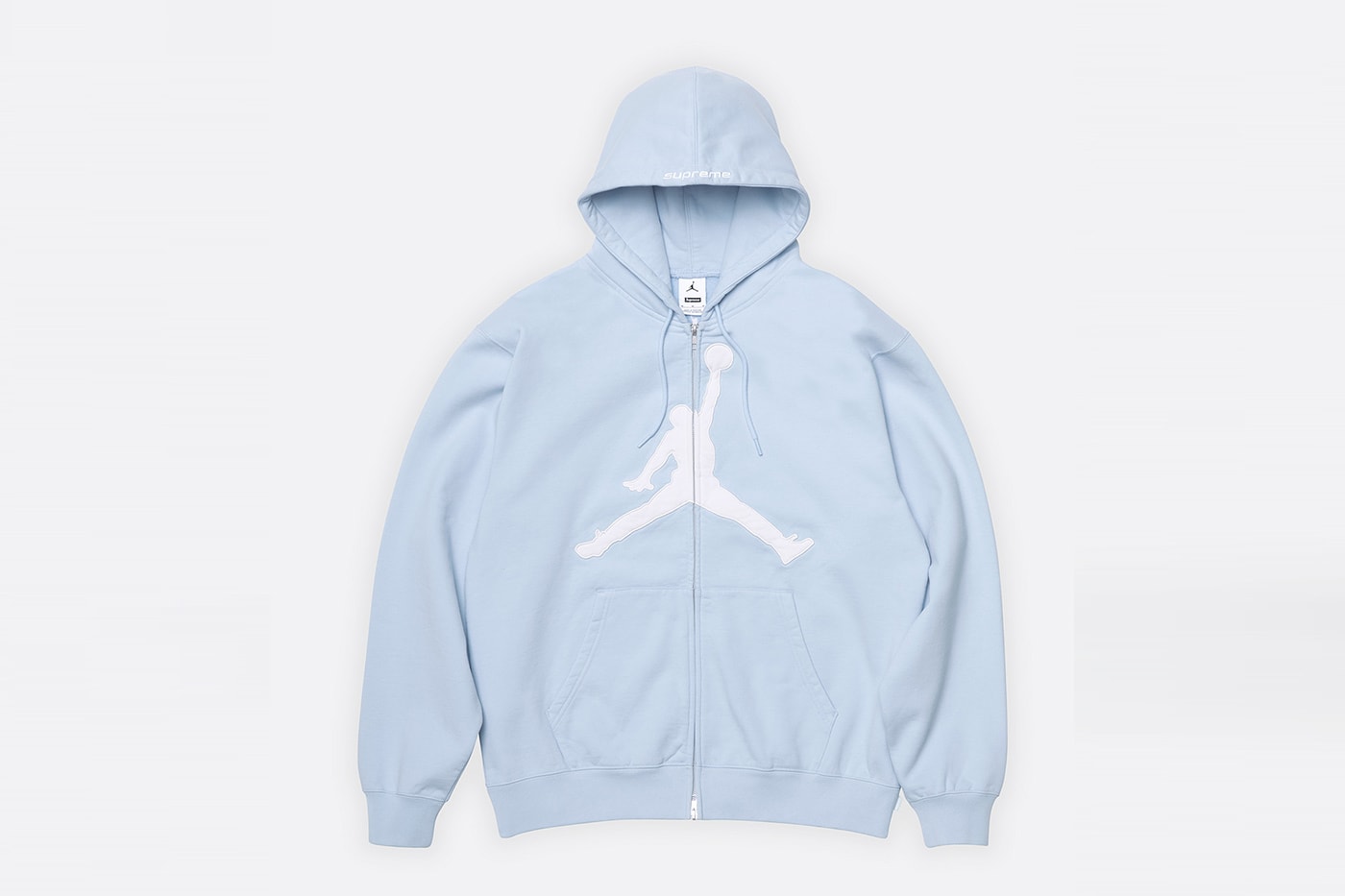 Jordan Brand x Supreme Spring 2026 Collaboration hooded leather jacket track pants zip up hooded sweatshirt basketball short jersey track jacket
