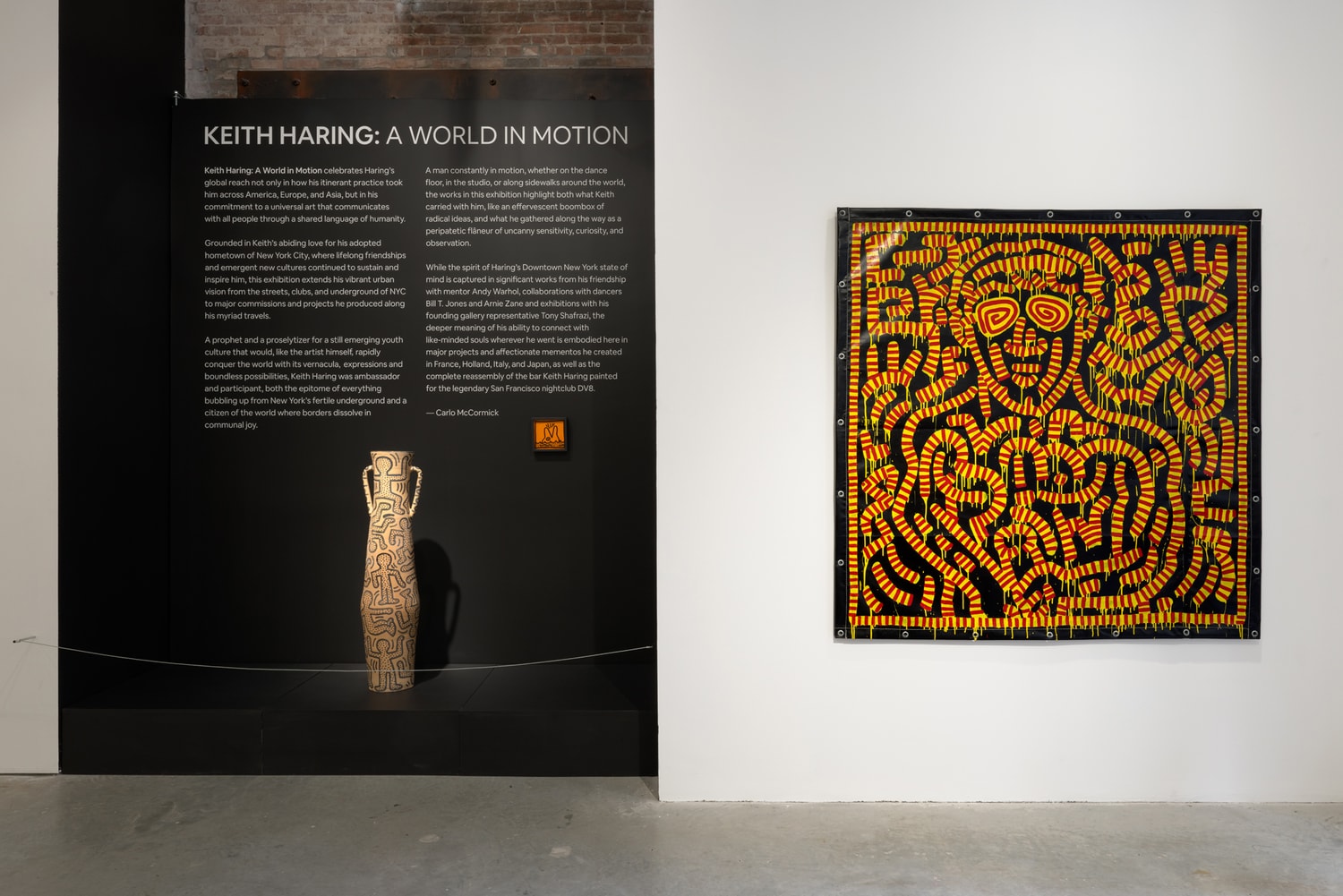 keith haring world in motion art artwork contemporary sixty white carlo mccormick paintings sculpture installation