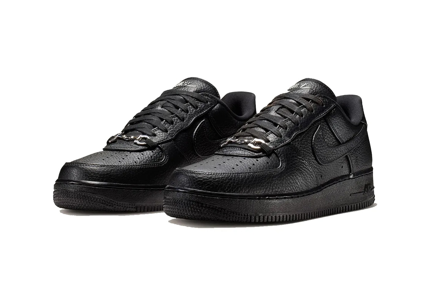 Nike Air Force 1 Low "Black Leather" Loafer Buckle Formal Wear Meets the Hardwood: Nike Elevates the Air Force 1 in "Black Leather" Featuring a Loafer Buckle IM5754-001