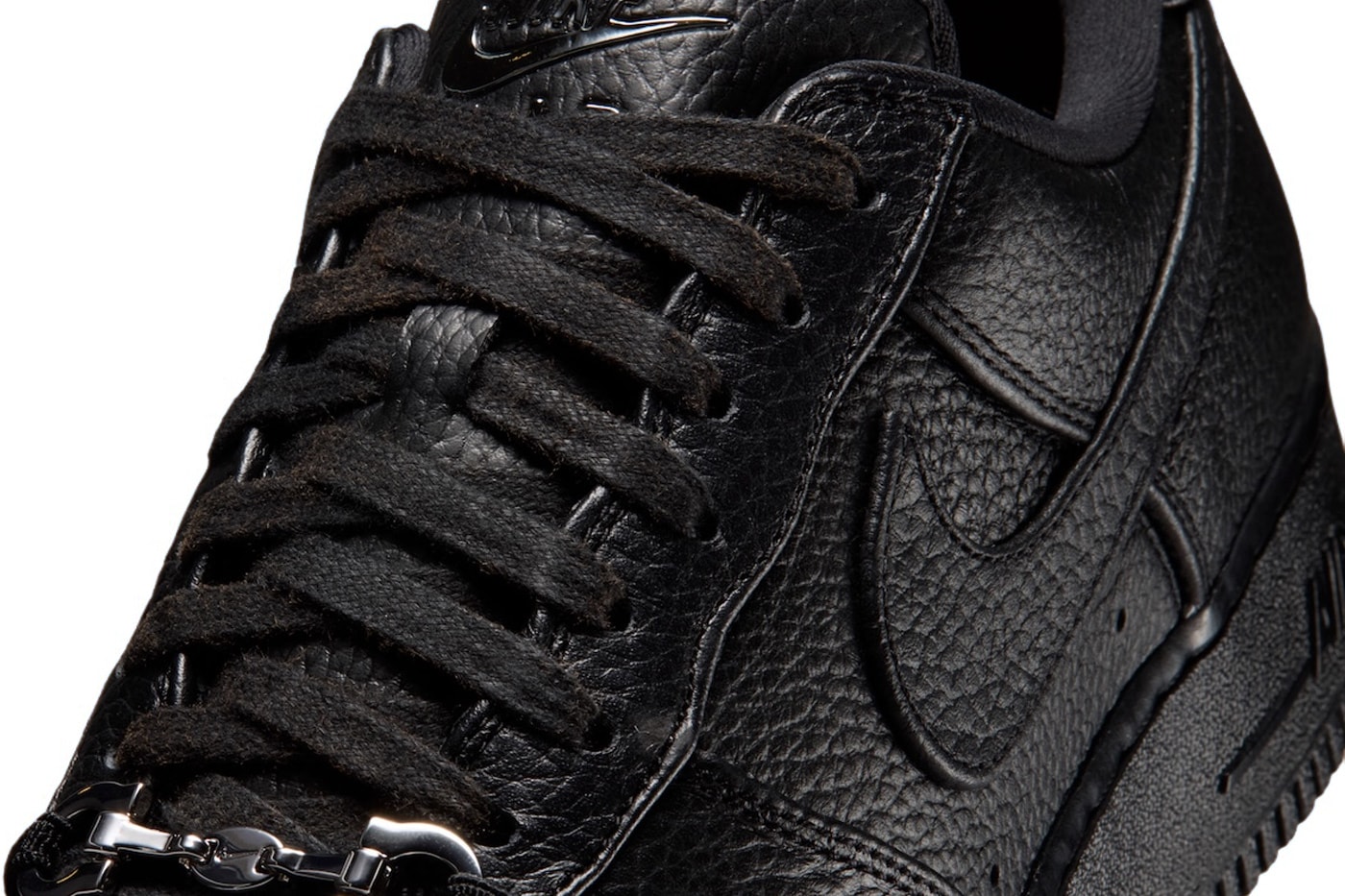 Nike Air Force 1 Low "Black Leather" Loafer Buckle Formal Wear Meets the Hardwood: Nike Elevates the Air Force 1 in "Black Leather" Featuring a Loafer Buckle IM5754-001