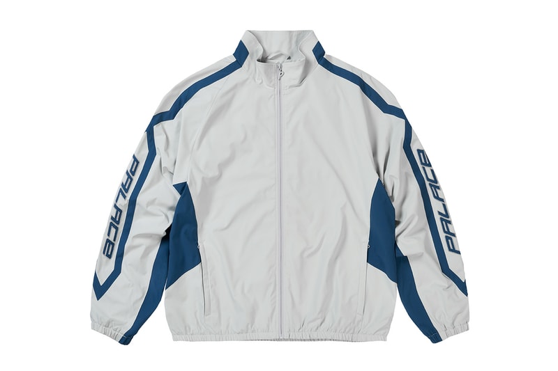 Everything Dropping at Palace This Week Summer 2026 Drop 5  Palello Cycling Zip Jacket in Multi, Red and Black - Paella Cycling Runner Cap in Multi, Red and Black - Links Shell Tracksuit in Navy, Black and Ice - Bulldog Mesh Jersey and Shorts in Navy, Black and White