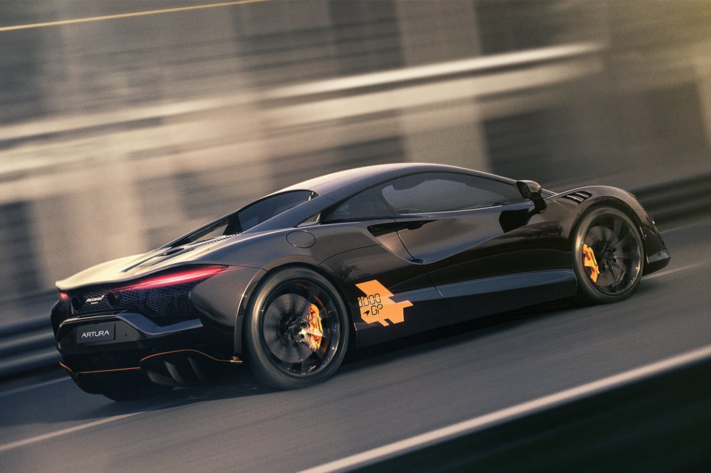 McLaren Artura 1000GP by McLaren Special Operations in papaya-on-black livery