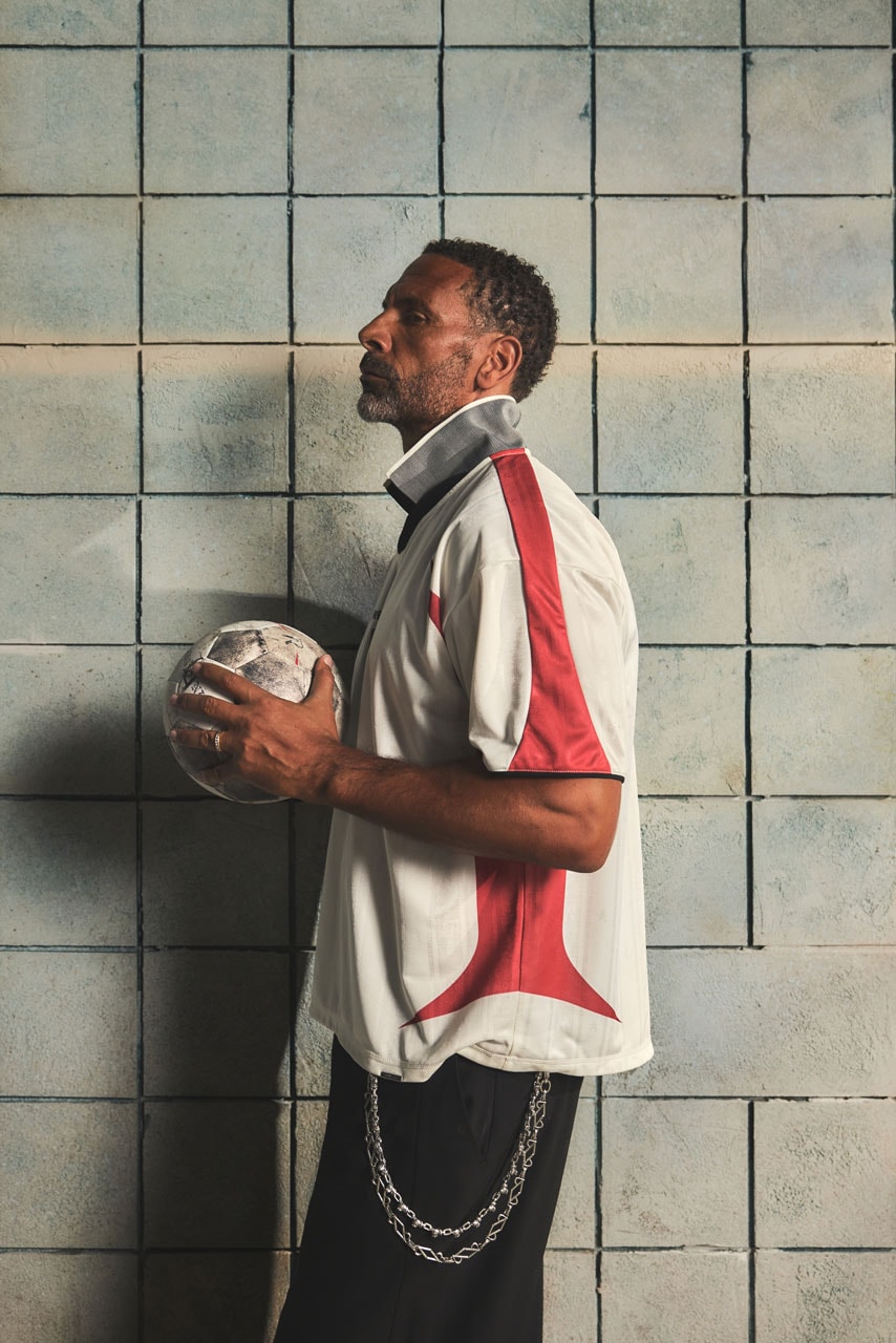 represent champions collection rio ferdinand football shirts kits retro vintage collar faded tracksuit 00s style world cup fashion style