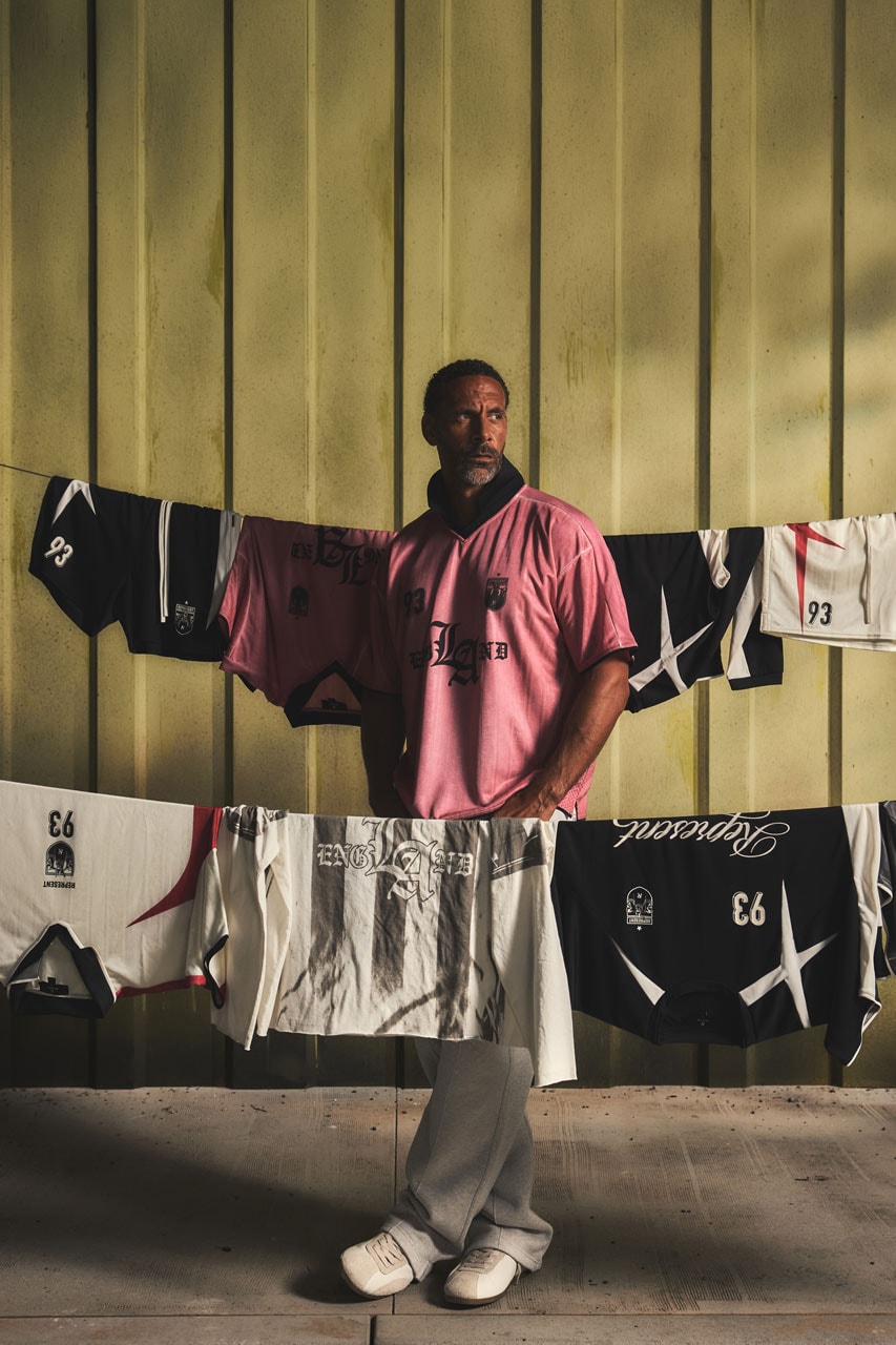 represent champions collection rio ferdinand football shirts kits retro vintage collar faded tracksuit 00s style world cup fashion style