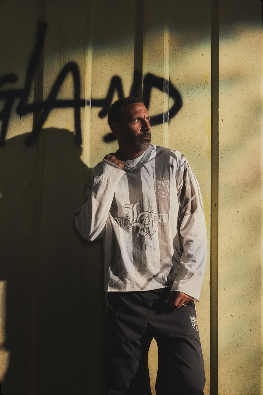 represent champions collection rio ferdinand football shirts kits retro vintage collar faded tracksuit 00s style world cup fashion style