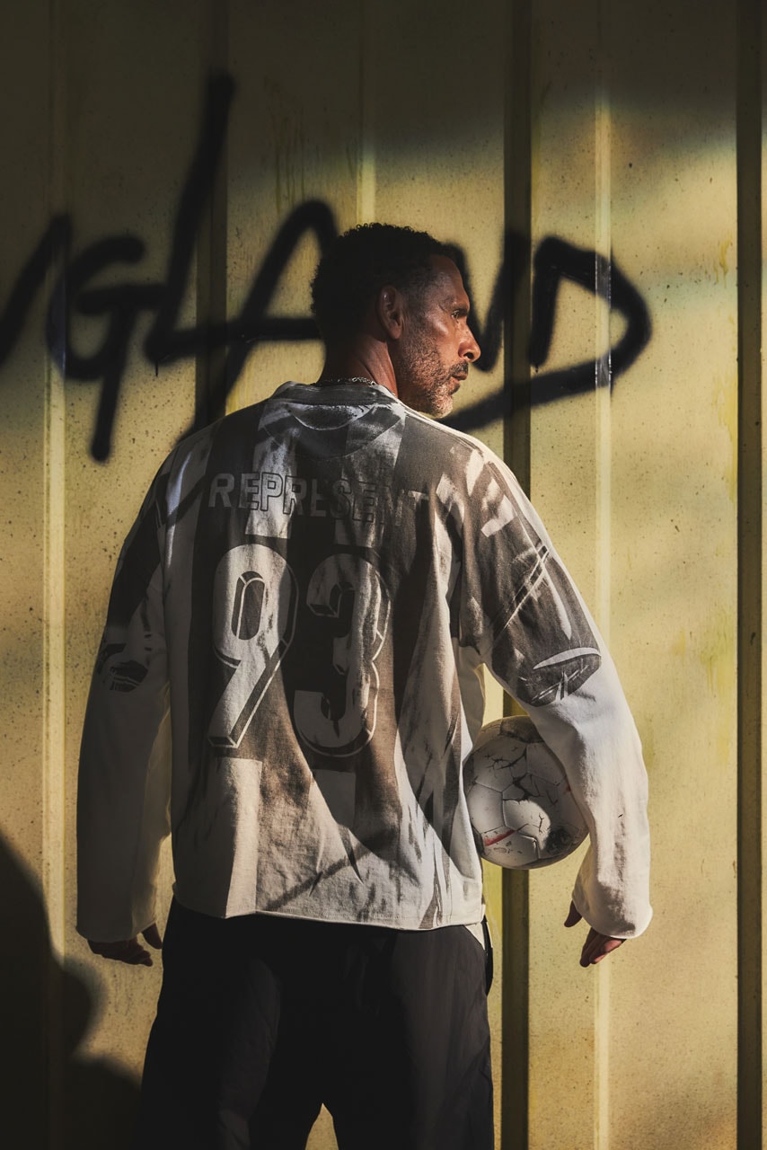 represent champions collection rio ferdinand football shirts kits retro vintage collar faded tracksuit 00s style world cup fashion style