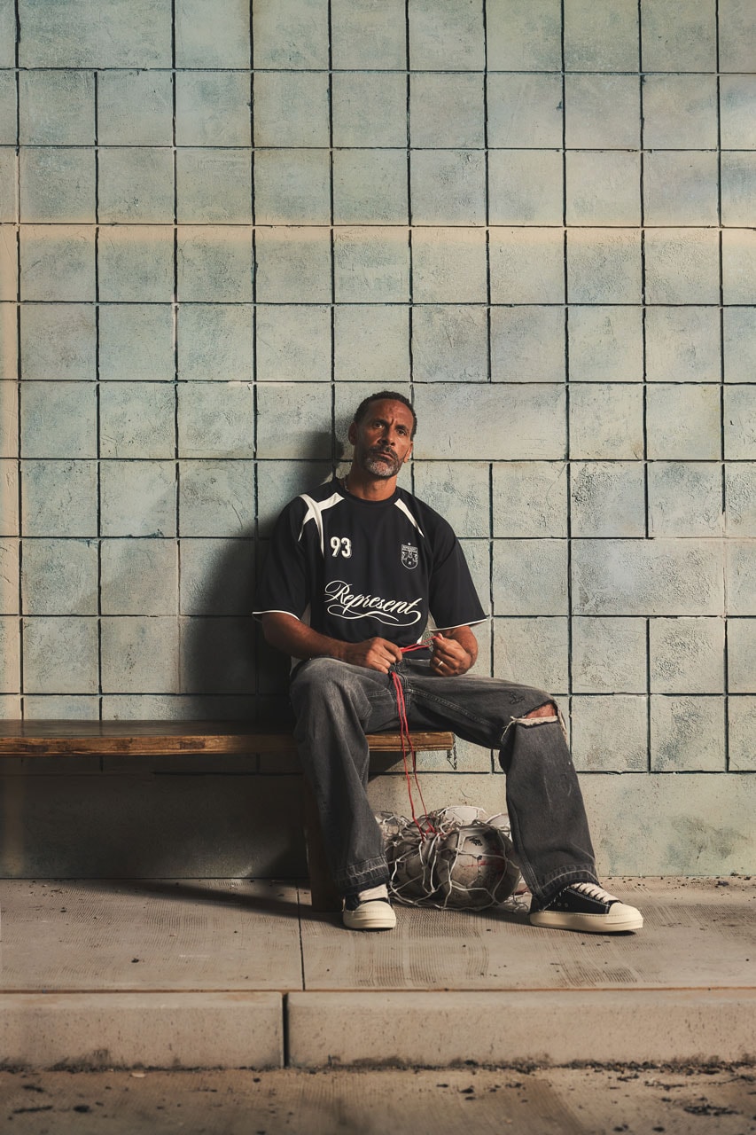 represent champions collection rio ferdinand football shirts kits retro vintage collar faded tracksuit 00s style world cup fashion style
