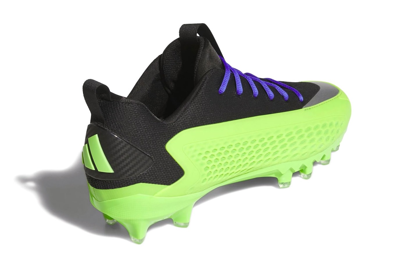 adidas Anthony Edwards 1 Low Cleat "Atlanta Vikings" KK3085 Core Black/Semi Solar Green-Solar Purple soccer football shoe nba minnesota timberwolves