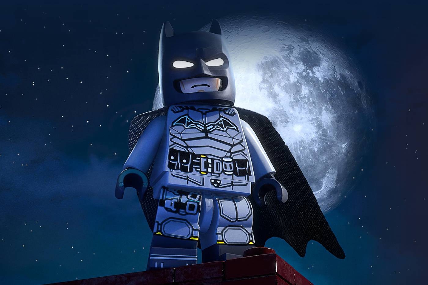 Lego Batman Legacy of the Dark Knight artwork with Nintendo Switch 2 branding and Gotham City backdrop
