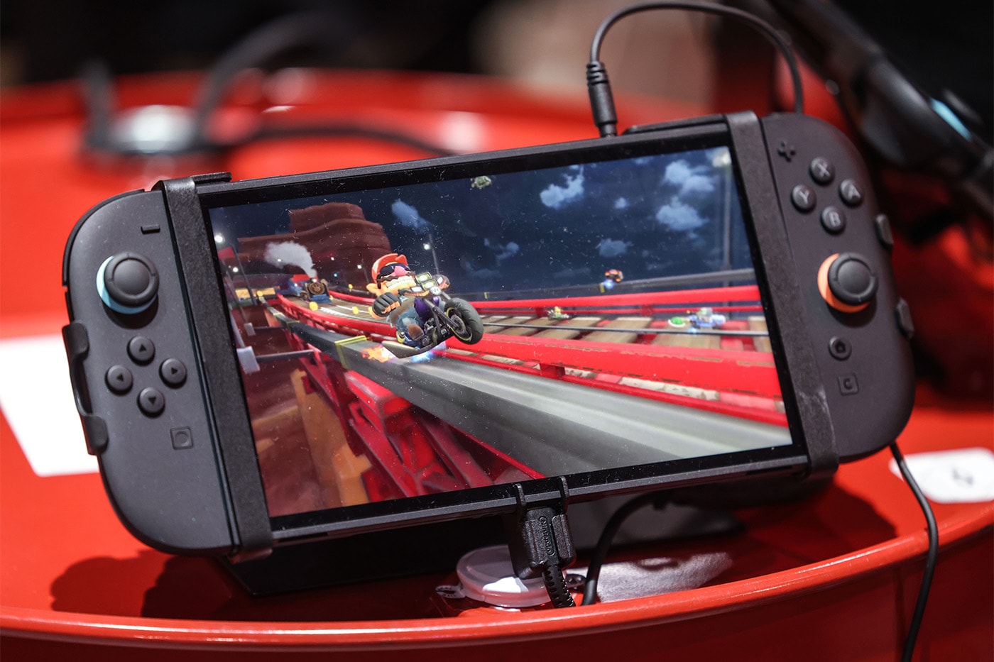 Nintendo Switch 2 EU model packaging with OSM code highlighting user-replaceable battery