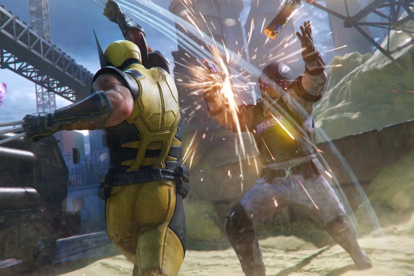 Marvel’s Wolverine PS5 gameplay showing Logan using claws with accessibility-friendly gore settings enabled