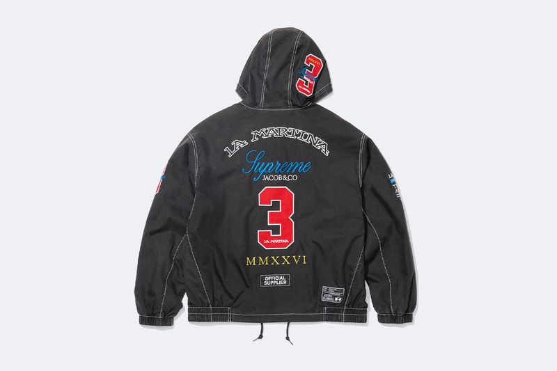 La Martina x Supreme Jacob & Co. Spring 2026 Collaboration Jacket, Rugby, Soccer Jersey, Zip Up Sweatshirt, Sweatpant and 6-Panel Hat.