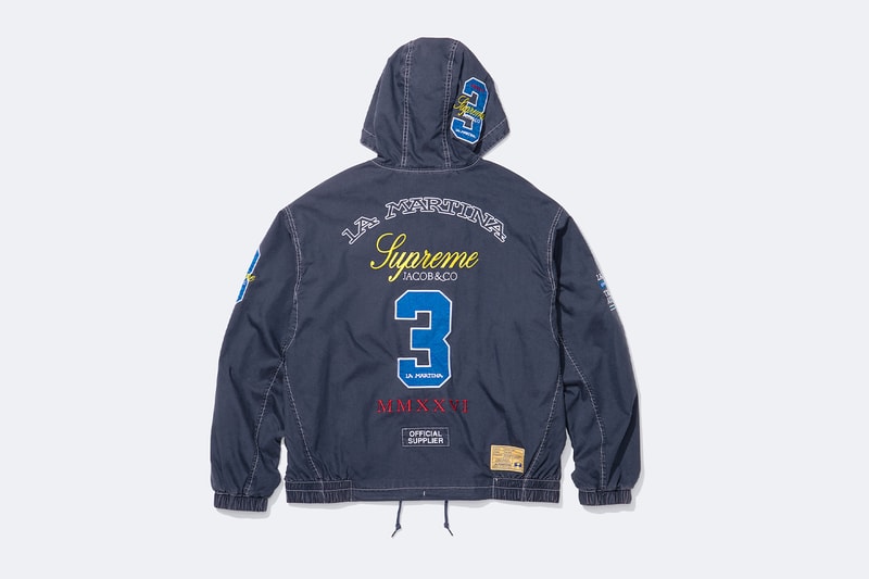 La Martina x Supreme Jacob & Co. Spring 2026 Collaboration Jacket, Rugby, Soccer Jersey, Zip Up Sweatshirt, Sweatpant and 6-Panel Hat.