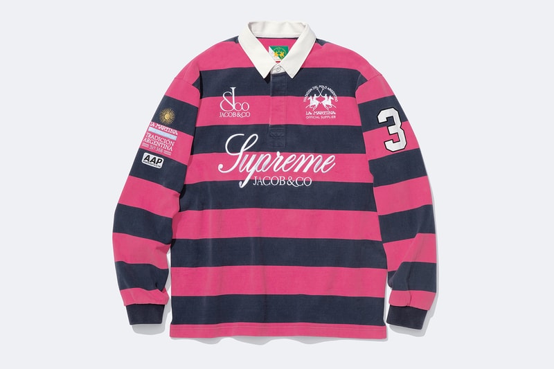 La Martina x Supreme Jacob & Co. Spring 2026 Collaboration Jacket, Rugby, Soccer Jersey, Zip Up Sweatshirt, Sweatpant and 6-Panel Hat.