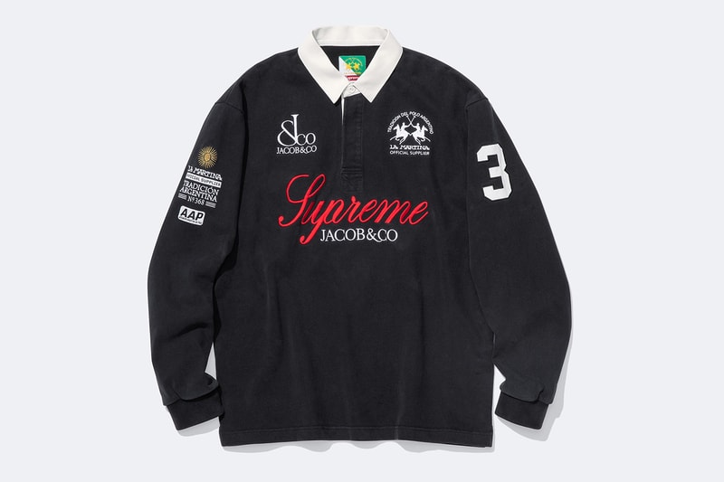 La Martina x Supreme Jacob & Co. Spring 2026 Collaboration Jacket, Rugby, Soccer Jersey, Zip Up Sweatshirt, Sweatpant and 6-Panel Hat.